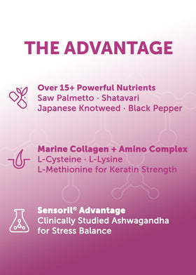 Close-up of Lunakai label highlighting 20+ nutrient formula and biotin