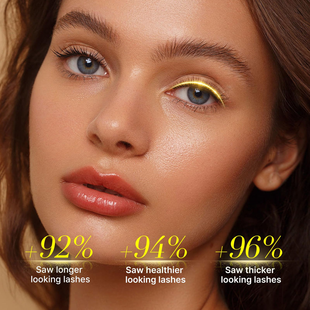Lunale applicator close-up showing thin-tip brush for precise lash-base application benefit