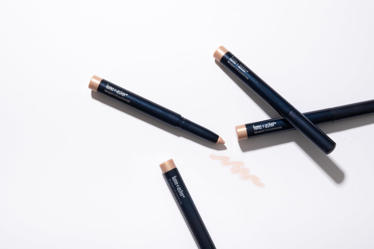 Lune+Aster applied to brow bone highlighting natural lift and flattering universal champagne tone