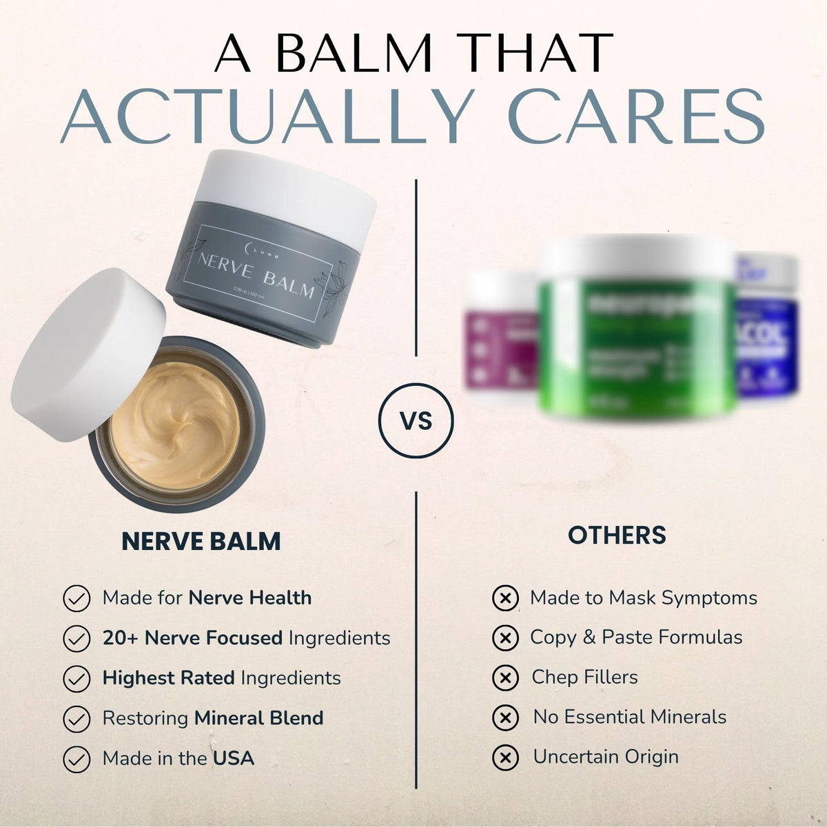 Lune nerve balm being applied to foot to soothe tingling and burning sensations