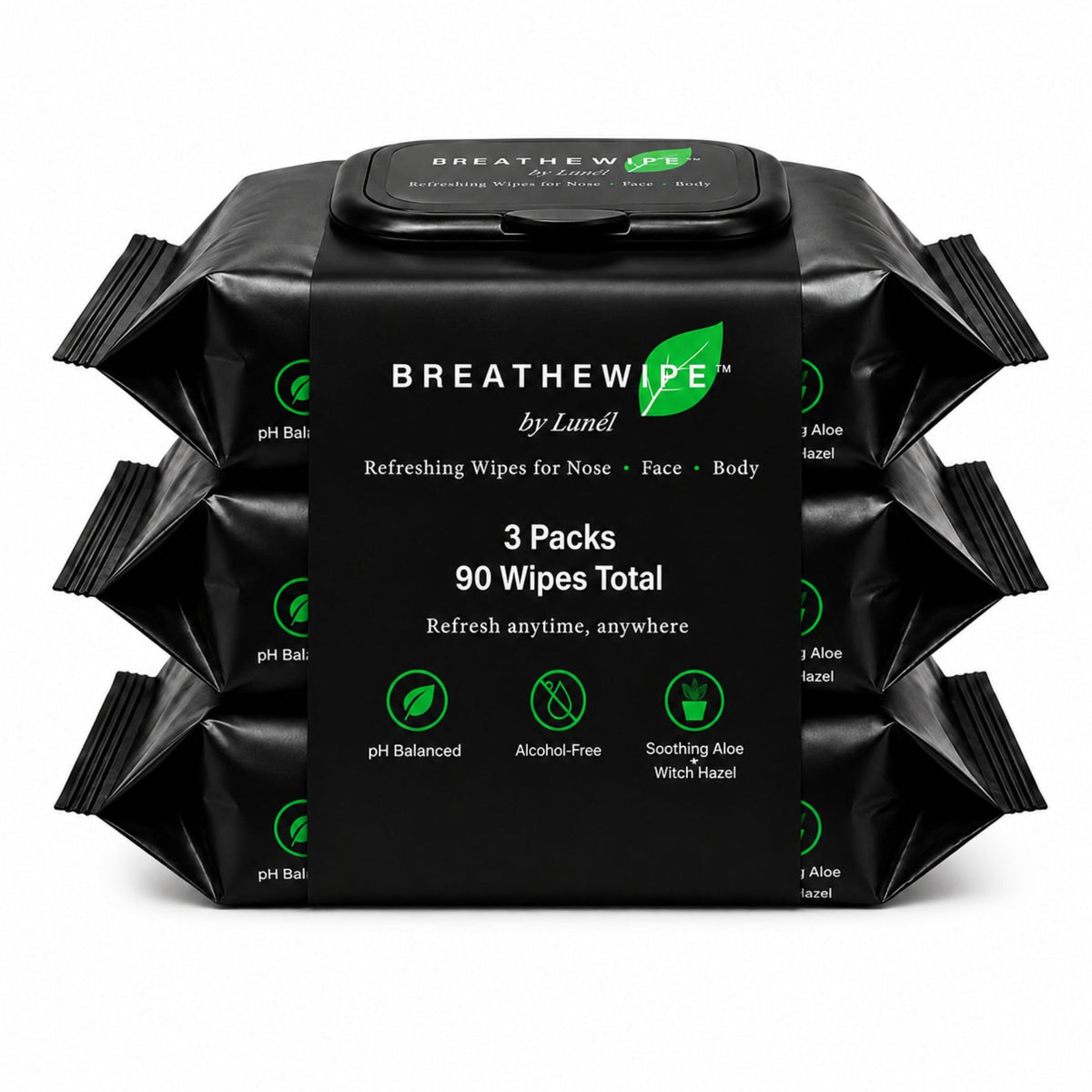 lunel front packaging showing cooling wipes and benefits