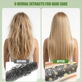 Lunory applying shampoo to dry hair illustrating simple at-home use