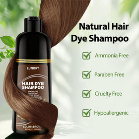 Lunory being applied to dry hair for easy at-home gray coverage