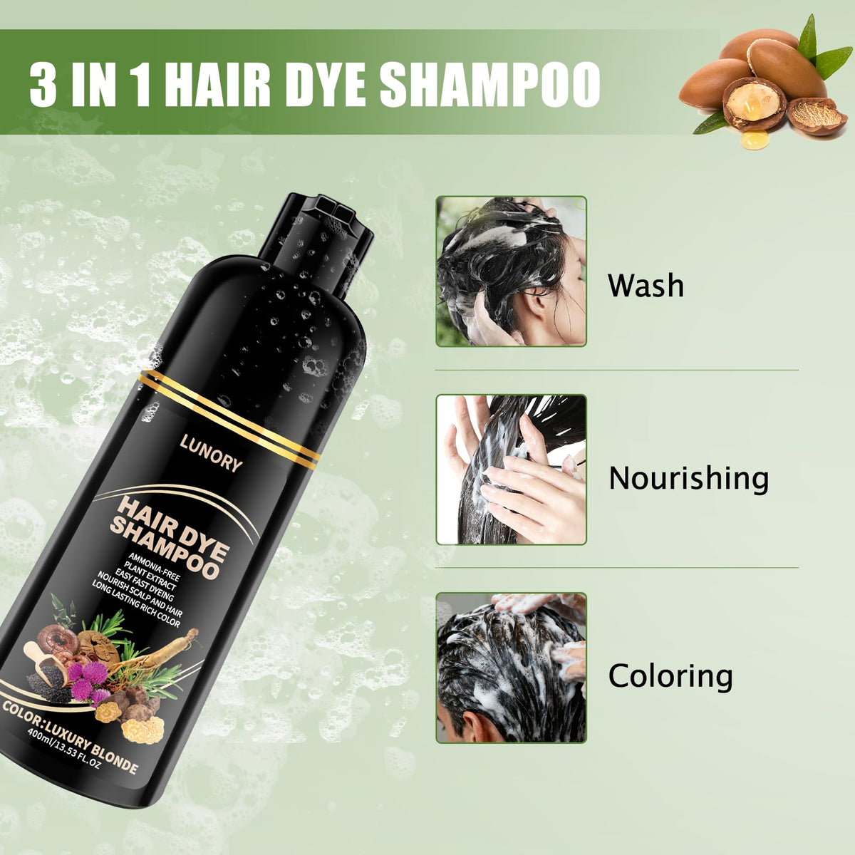 Lunory lifestyle shot in bathroom showing simple salon-like result