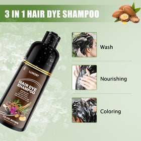 Lunory lifestyle image of woman applying shampoo for quick salon results