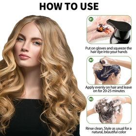 Lunory hair rinsed showing smooth, glossy finish after coloring