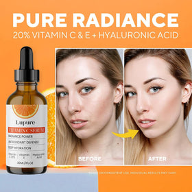 Lupure serum on fingertips ready to apply, demonstrates easy absorption benefit