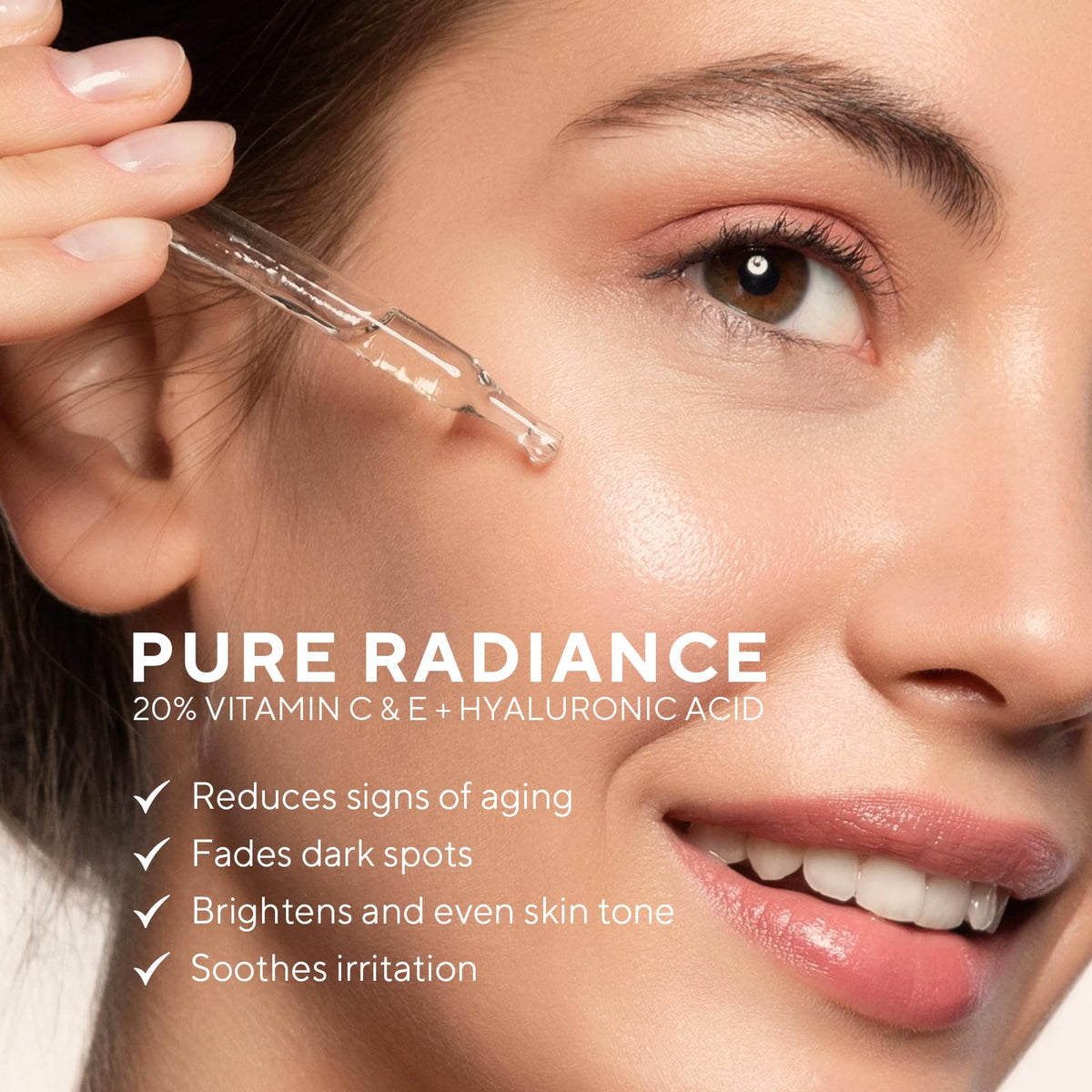 Lupure texture close-up of serum drop, highlights lightweight hydrating feel
