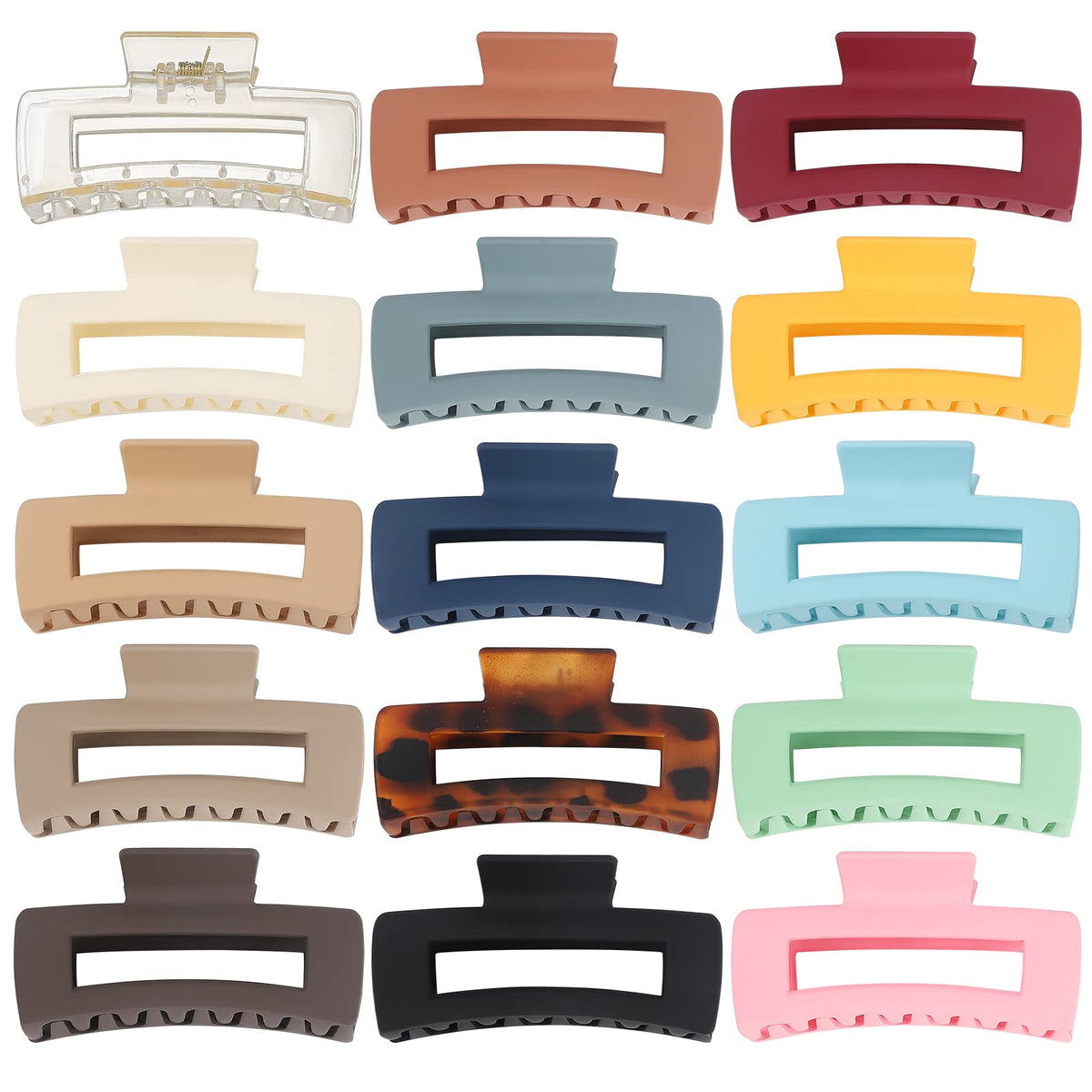 Luraseea front view of 15-pack large clips showing color variety and convenience