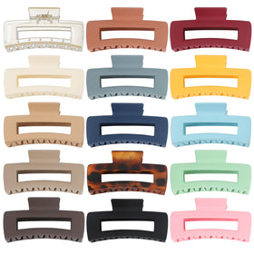 Luraseea front view of 15-pack large clips showing color variety and convenience