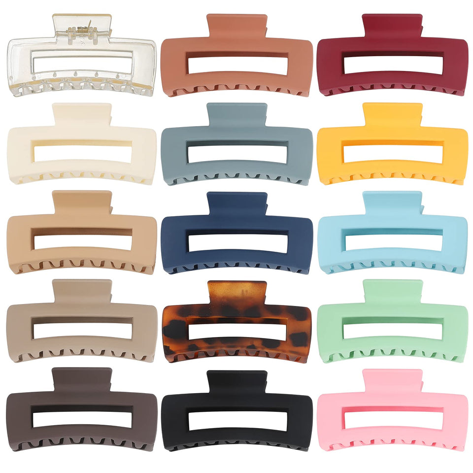Luraseea front view of 15-pack large clips showing color variety and convenience