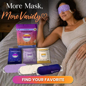 Lure Essentials chamomile mask used on sofa easing evening tension