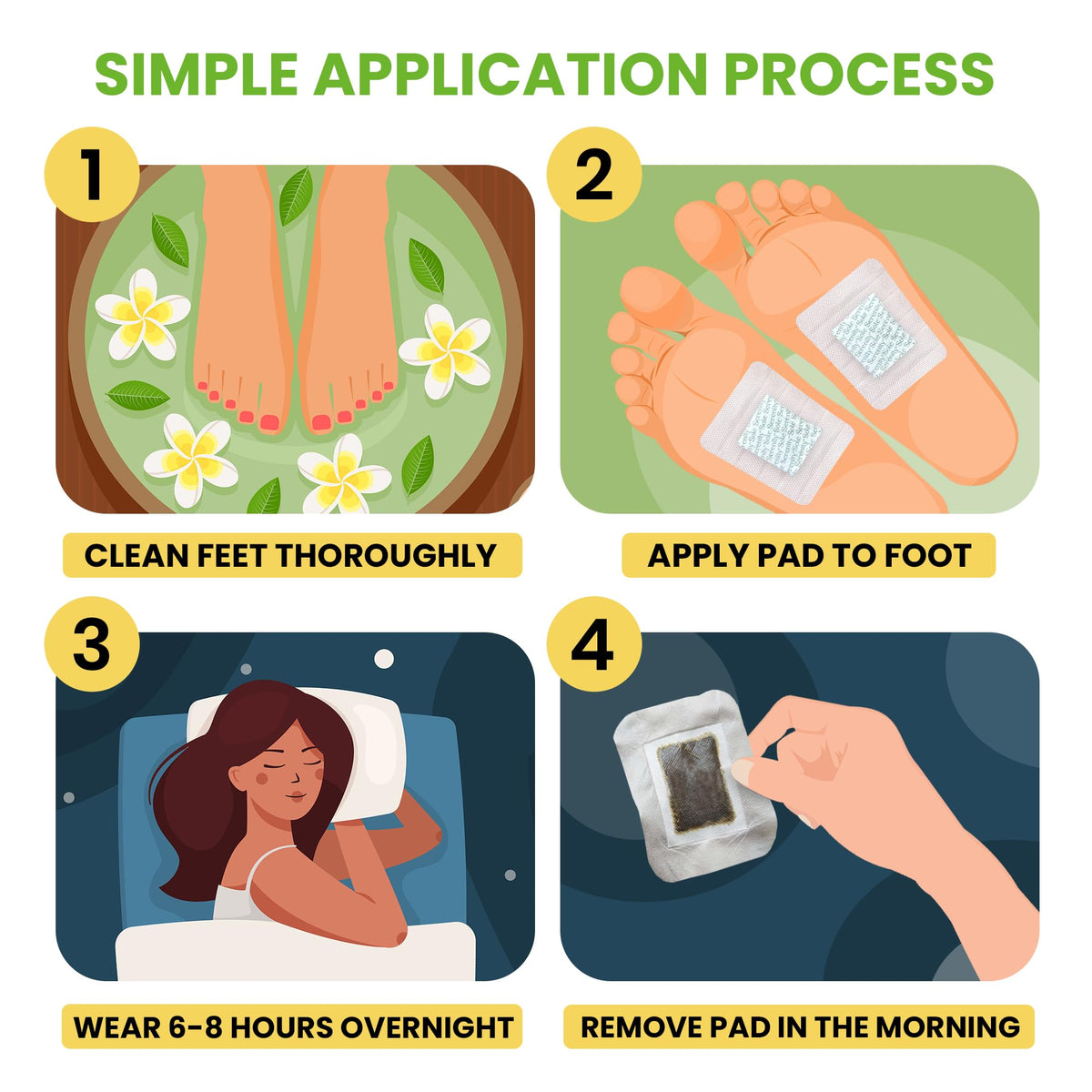Lure Essentials pads on a nightstand setting suggesting calming bedtime routine benefit.