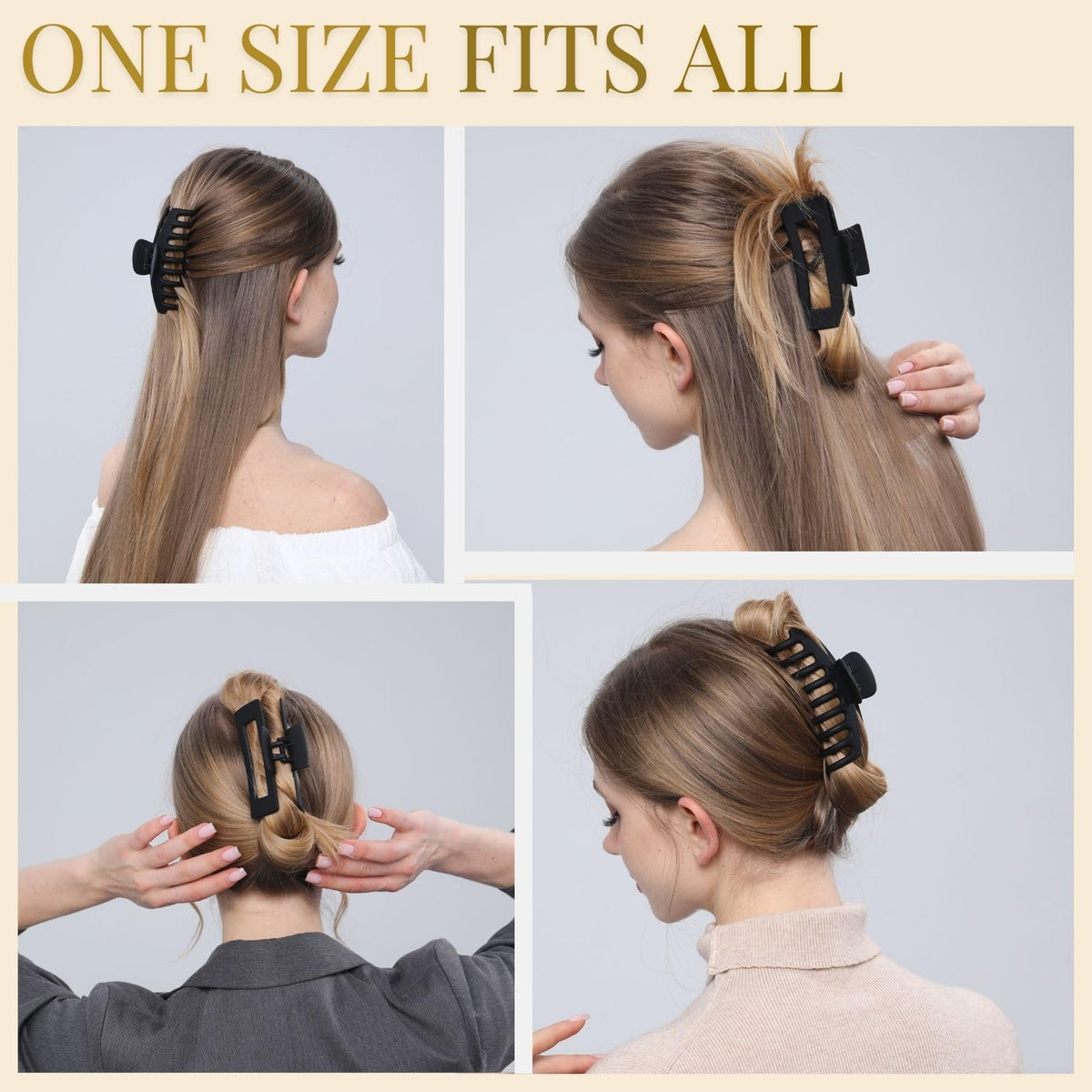 LuSeren clip holding thick curly hair, keeps style secure and comfortable