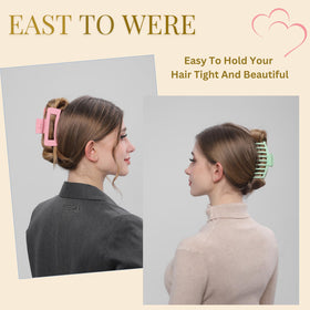 LuSeren clip in use on a half-up hairstyle, adds secure colorful accent
