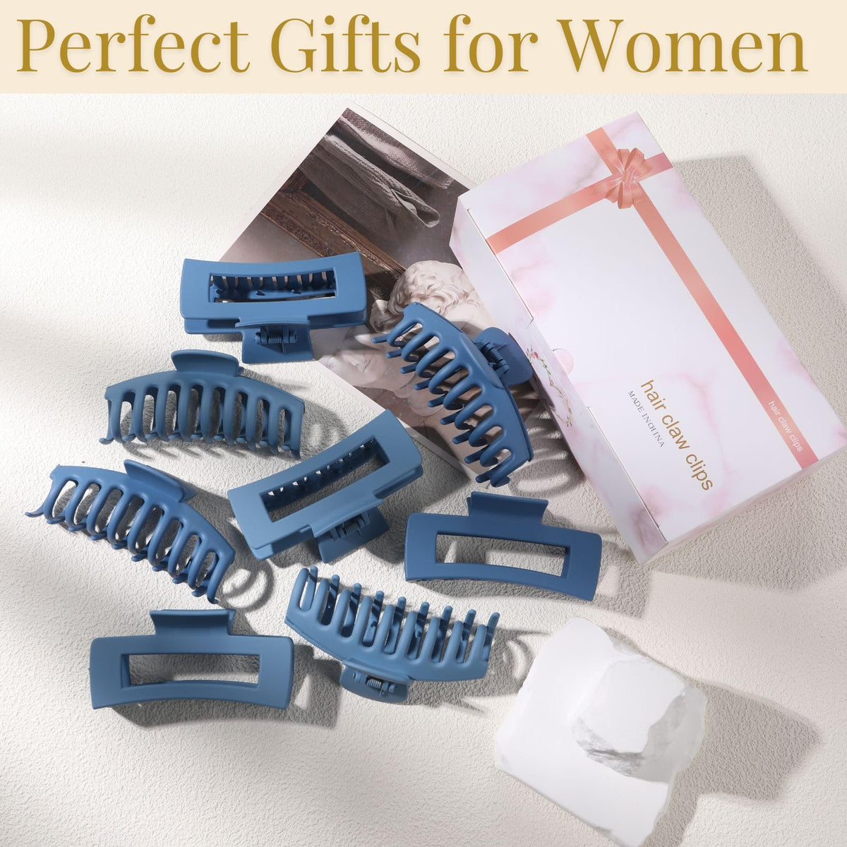 LuSeren light blue and dark blue clips paired to show color coordination options
