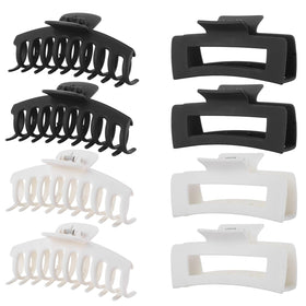 LuSeren front view of eight black and white clips showing neat packaging and convenience