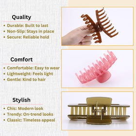LuSeren clipped in half-up hairstyle, comfortable all-day hold benefit