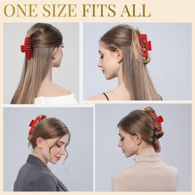 LuSeren clip securing a full updo on model, reliable hold for thick hair