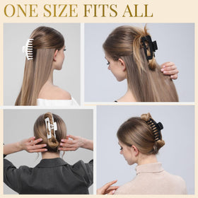 LuSeren clip holding a high ponytail on model illustrating reliable strong hold