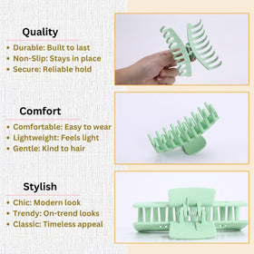 LuSeren used in straight hair securing a low bun with comfortable hold