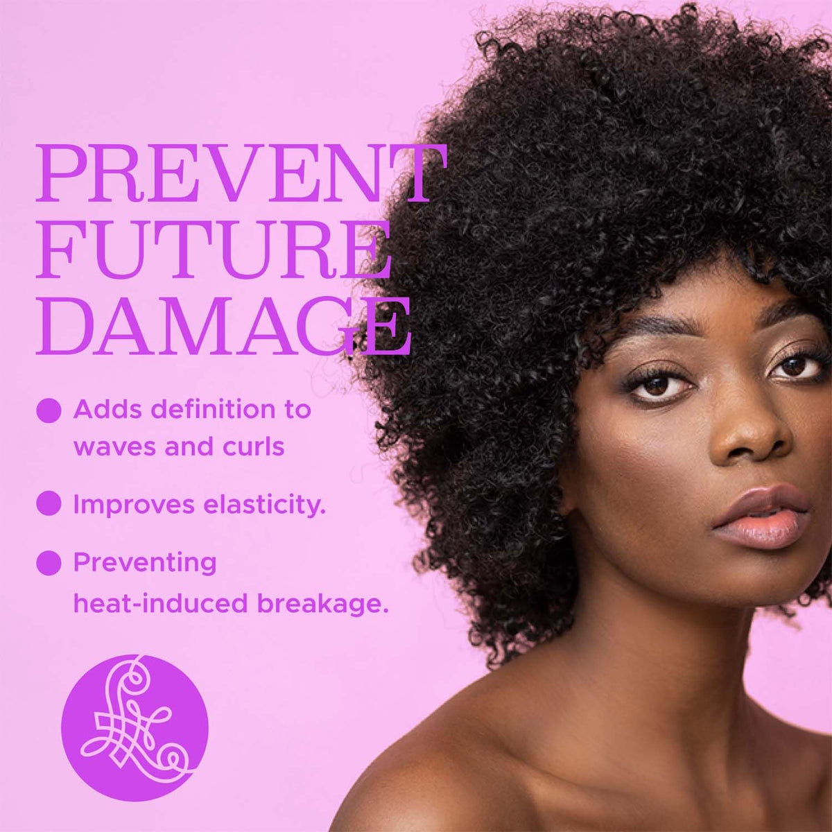 Luseta after styling on curly hair showing restored bounce and frizz control