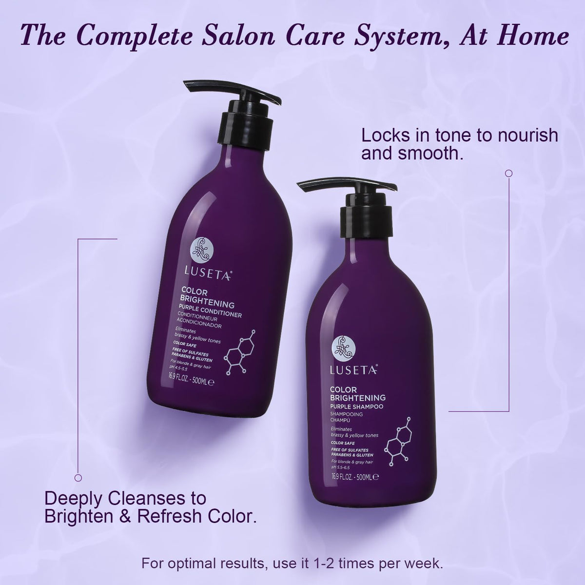 LUS﻿ETA after-tone blonde hair lifestyle image showing cooler, brighter color