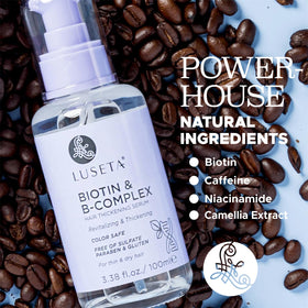 Luseta application on damp hair in hands for even distribution and shine