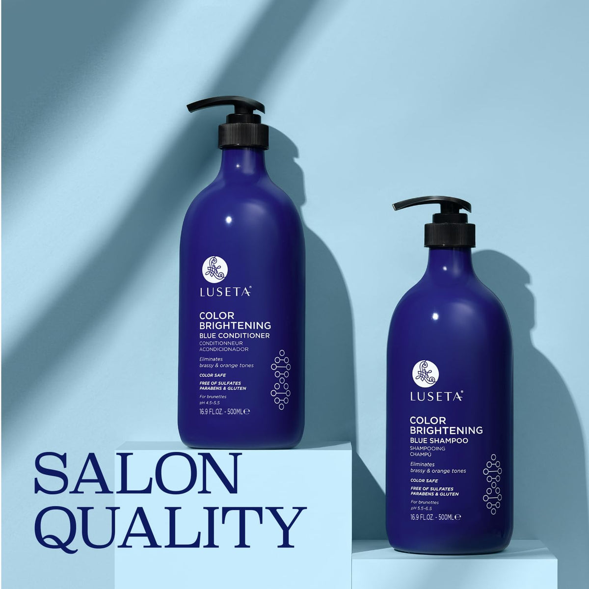 Luseta set on bathroom vanity giving a salon-style at-home experience