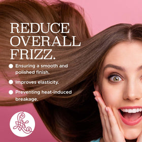Luseta before and after hair image showing reduced frizz and shine