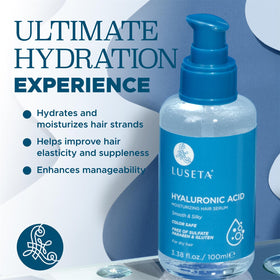 Luseta serum texture on hand illustrating lightweight absorption and shine