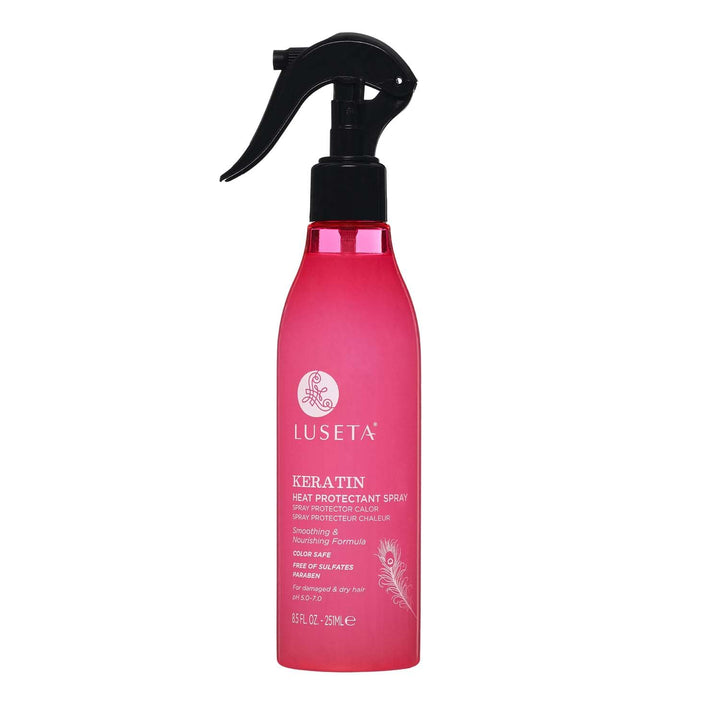 Luseta front bottle showing product and benefit of smoothing
