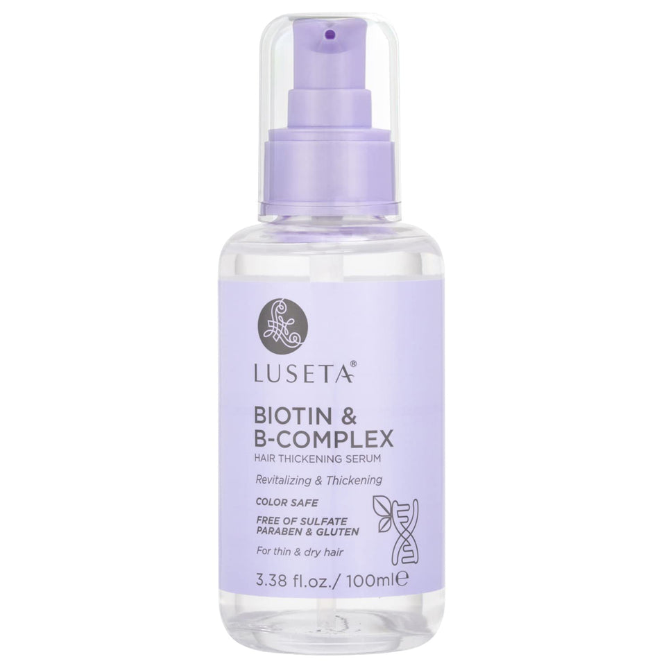 Luseta front packaging showing biotin b-complex oil and benefits