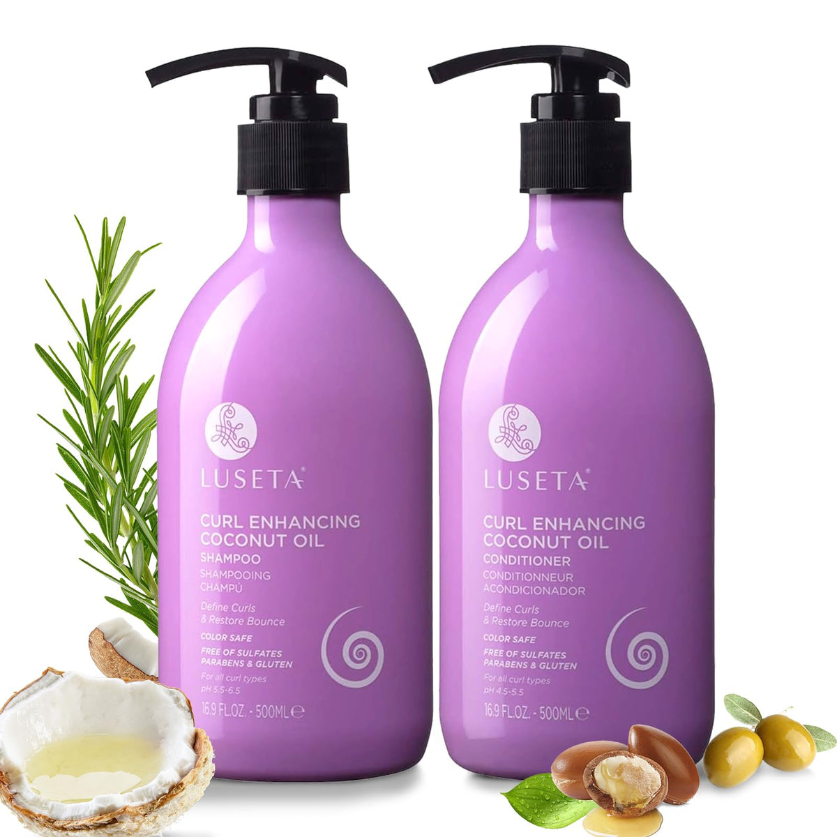 Luseta front packaging showing shampoo and conditioner benefits