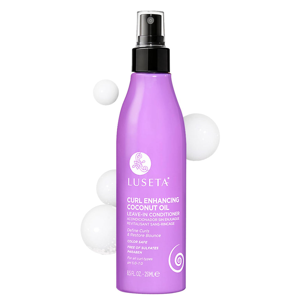 Luseta front packaging showing 8.5 fl oz bottle and coconut oil benefits