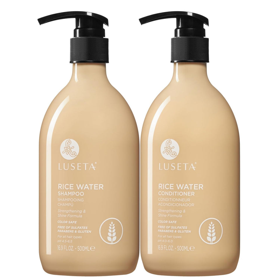 Luseta front packaging set showing both bottles and product benefit