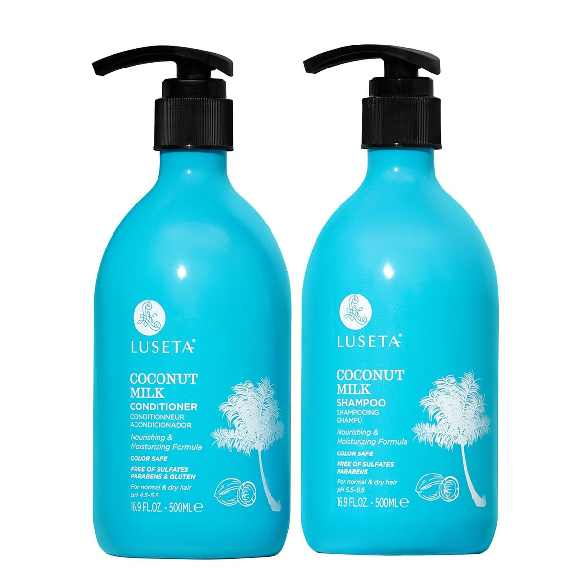 Luseta front packaging showing shampoo and conditioner for moisturized hair