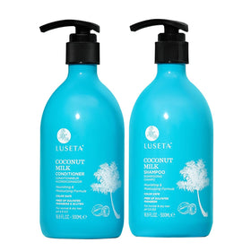 Luseta front packaging showing shampoo and conditioner for moisturized hair