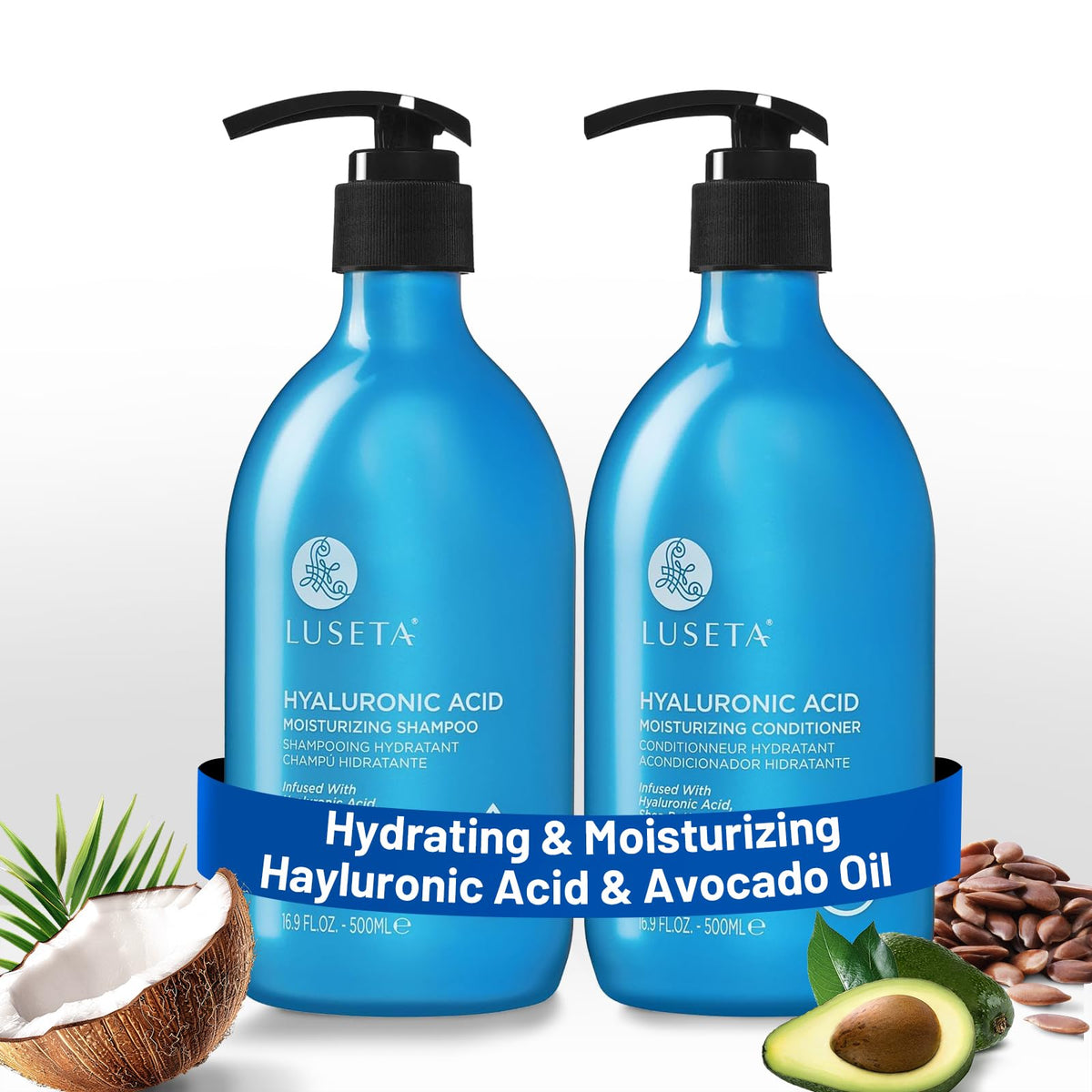 Luseta front packaging showing both bottles and clear product benefit