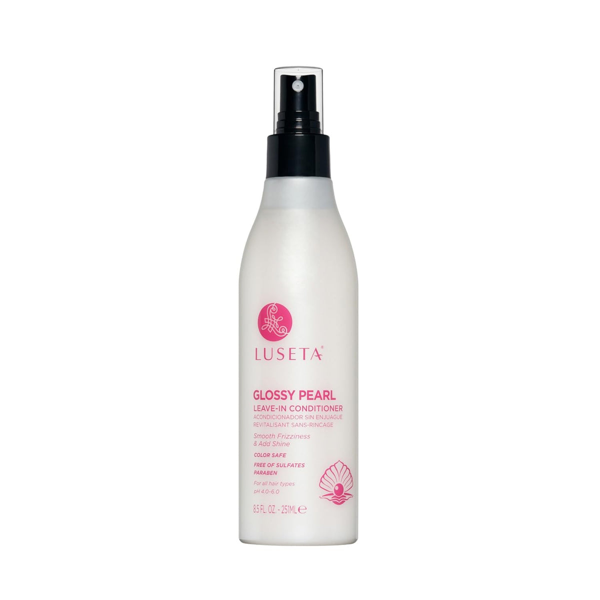 L LUSETA bottle front label showing product name and size, clear branding and benefits