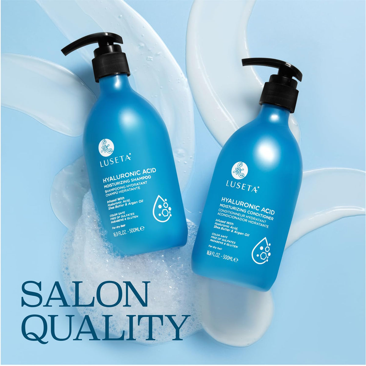 Luseta treated hair glossy lengths showing smoother, shinier finish