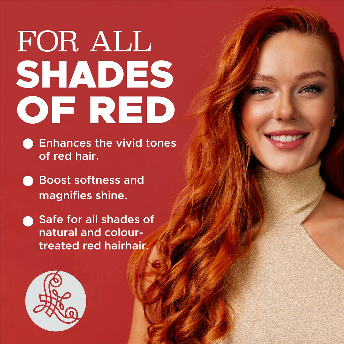 Luseta before and after hair showing intensified red tone benefit