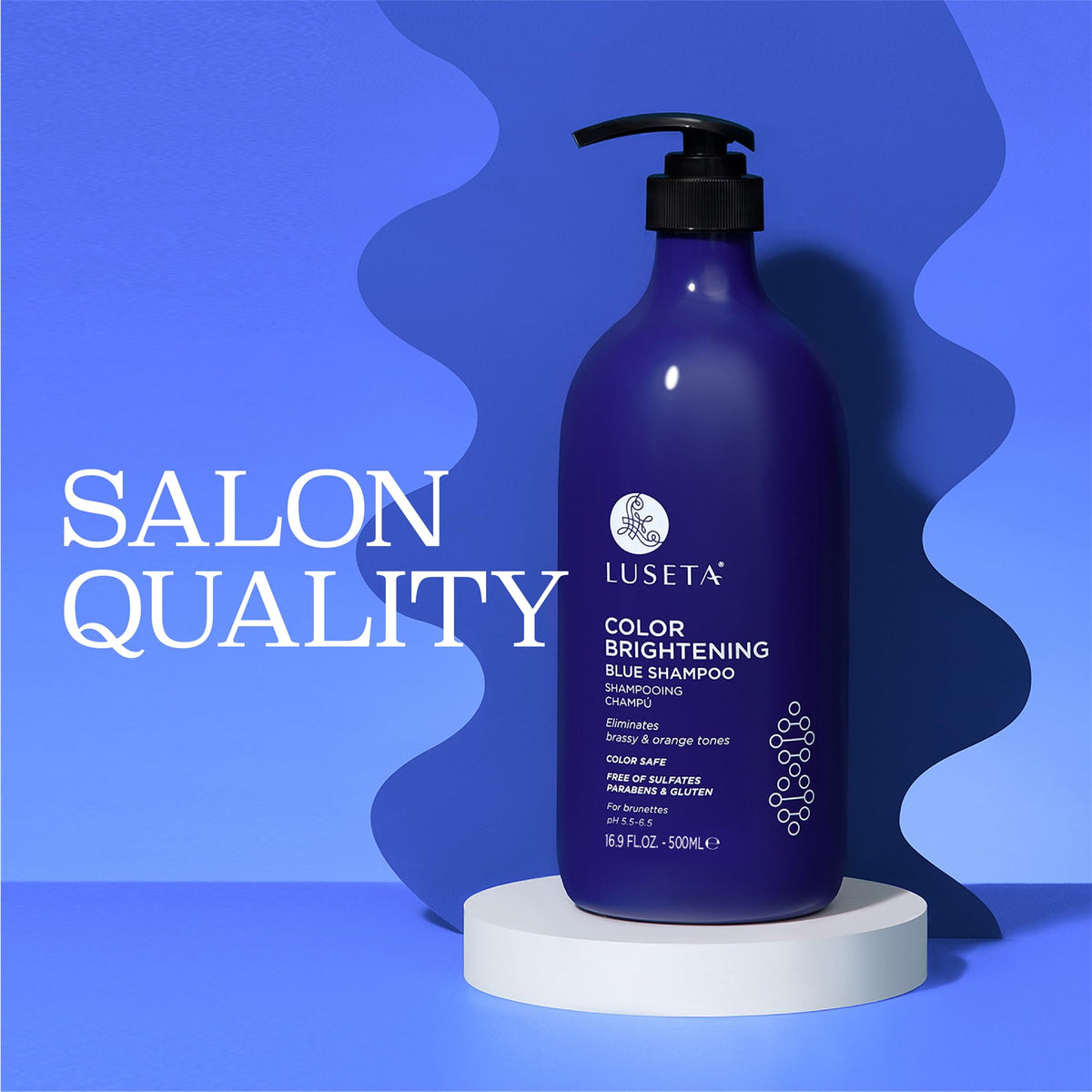Person applying Luseta shampoo in shower demonstrating easy at-home toning