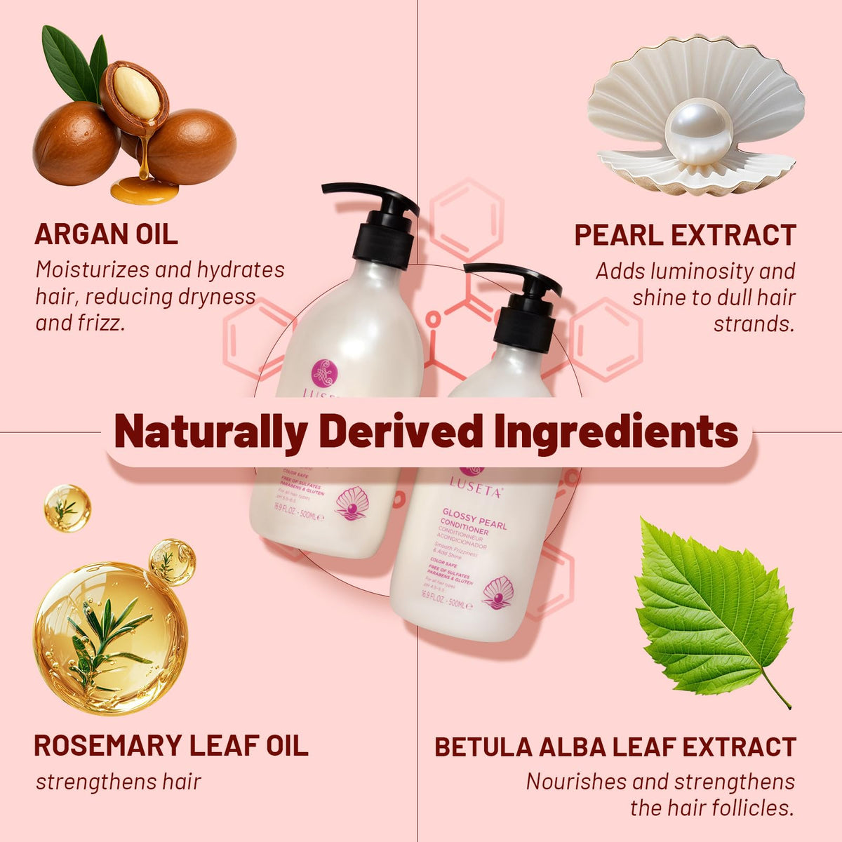 LUSÉTA in-use on wet hair to show detangling and frizz control benefit