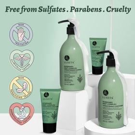 LUSETA rosemary leaves focus highlighting natural extract for fuller-looking hair