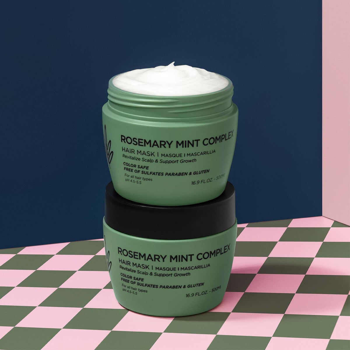 Luseta ingredients label with rosemary and mint to emphasize natural scent benefit