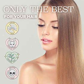 Luseta label and ingredient claims closeup showing safe-for-treated-hair benefit