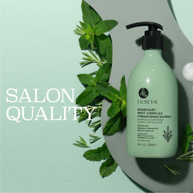 LUSETA label close-up highlighting rosemary and argan ingredients benefit
