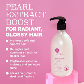 LUSETA label close-up highlighting pearl extract ingredient for enhanced luster