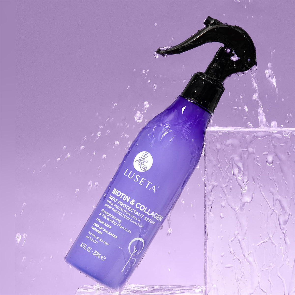 Luseta on bathroom counter as part of daily styling routine benefit